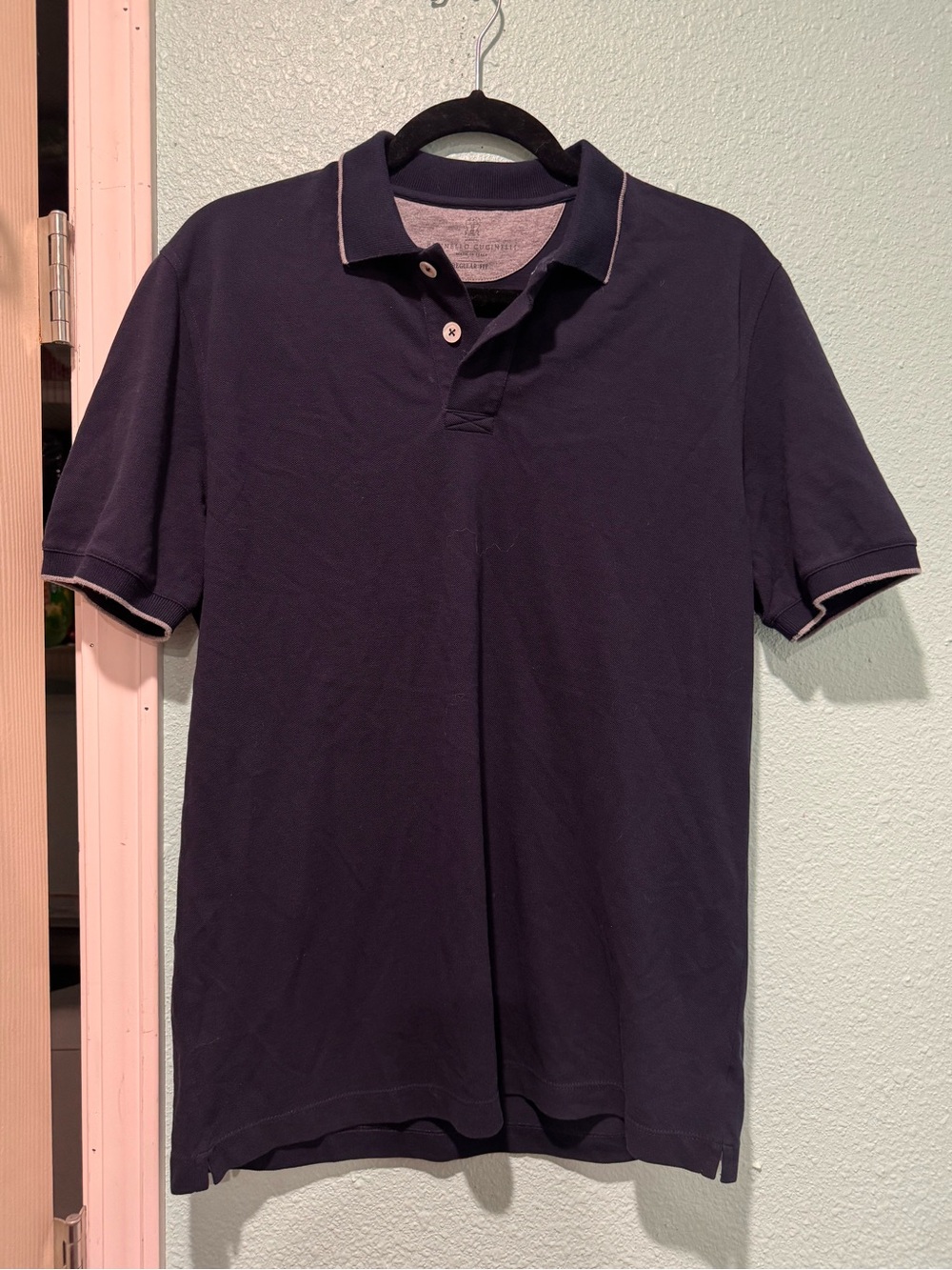 Brunello Cucinelli Navy Polo with Contrast Trim